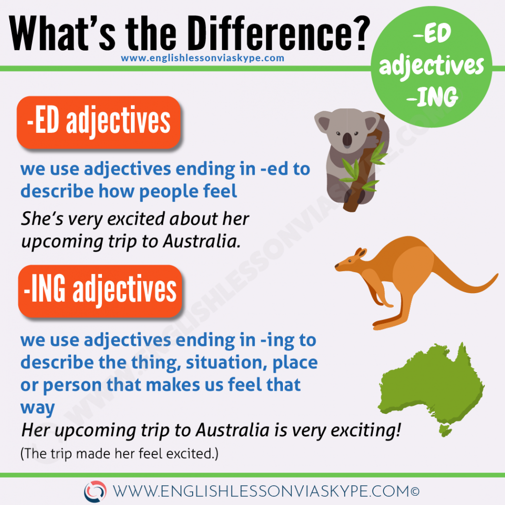 How To Use English Adjectives Ending In ED And ING English With Harry