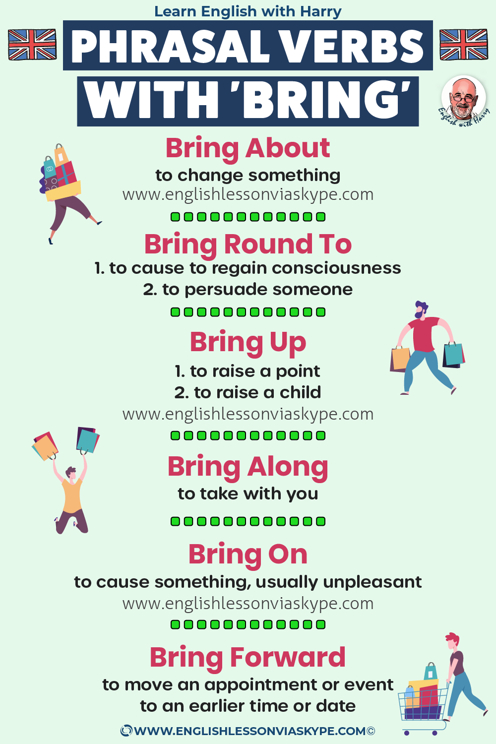 13 Phrasal Verbs with Bring. Online English lessons on Zoom. Study advanced English at www.englishlessonviaskype.com #learnenglish