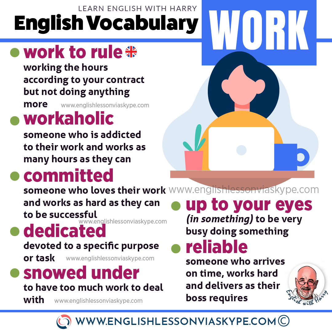 Advanced English words and expressions connected with work. Advanced English learning at www.englishlessonviaskype.com #learnenglish #englishlessons #EnglishTeacher #vocabulary #ingles #อังกฤษ #английский #aprenderingles #english #cursodeingles #учианглийский #vocabulário #dicasdeingles #learningenglish #ingilizce #englishgrammar #englishvocabulary #ielts #idiomas