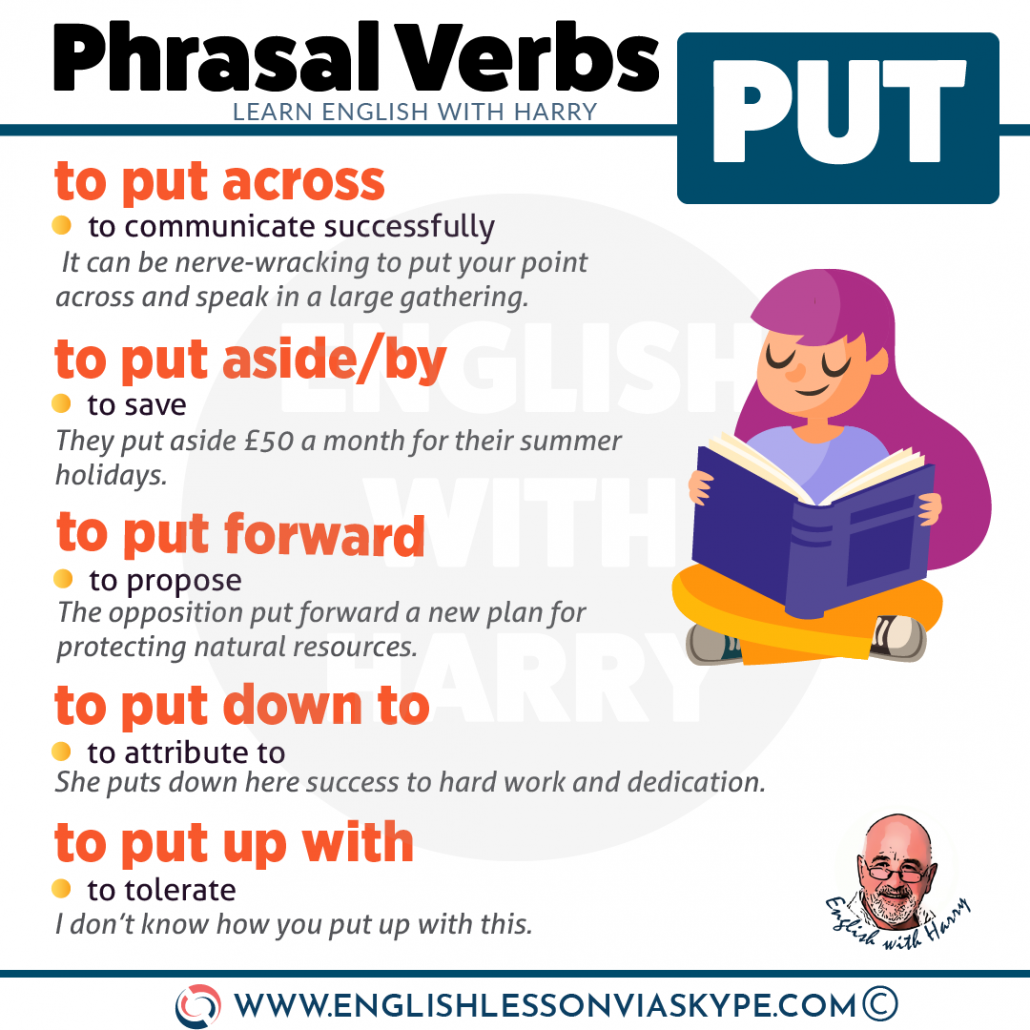 Common phrasal verbs with Put with meanings and examples. Video lesson. Learn English at www.englishlessonviaskype.com #learnenglish #englishlessons #EnglishTeacher #vocabulary #ingles #อังกฤษ #английский #aprenderingles #english #cursodeingles #учианглийский #vocabulário #dicasdeingles #learningenglish #ingilizce #englishgrammar #englishvocabulary #ielts #idiomas