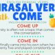 How to use Phrasal Verbs with COME