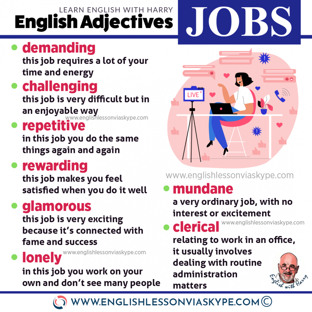 10 English Adjectives To Describe Jobs Learn English With Harry