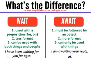 Wait vs Await - What is the difference? www.englishlessonviaskype.com #learnenglish #englishlessons #английский #angielski #nauka #ingles #Idiomas #idioms #English #englishteacher #ielts #toefl #vocabulary #ingilizce #inglese