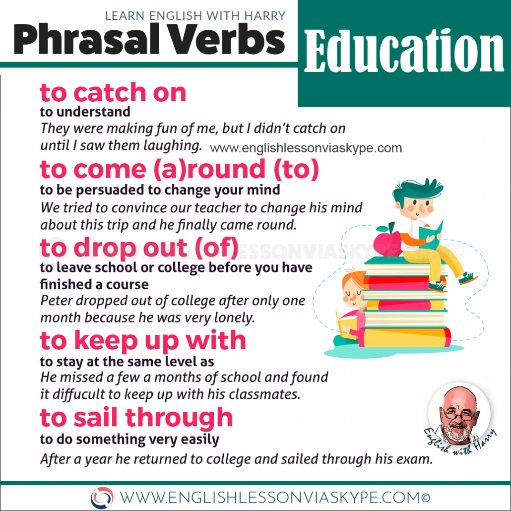 20 Phrasal Verbs related to Education. Learn to speak about education in English. Fall behind, catch up, study under, drop out. Advanced English lessons on Zoom at www.englishlessonviaskype.com #learnenglish #englishlessons
