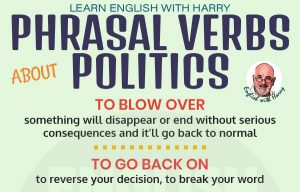 9 Phrasal verbs about politics. To blow over, to crack down on something meaning. Learn English with Harry at www.englishlessonviaskype.com #learnenglish #englishlessons #tienganh #EnglishTeacher #vocabulary #ingles #อังกฤษ #английский #aprenderingles #english #cursodeingles #учианглийский #vocabulário #dicasdeingles #learningenglish #ingilizce #englishgrammar #englishvocabulary #ielts #idiomas