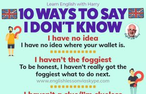 English Vocabulary: 10 Ways to say I don't know in English. From intermediate to advanced English with www.englishlessonviaskype.com #learnenglish #englishlessons #EnglishTeacher #vocabulary #ingles #อังกฤษ #английский #aprenderingles #english #cursodeingles #учианглийский #vocabulário #dicasdeingles #learningenglish #ingilizce #englishgrammar #englishvocabulary #ielts #idiomas