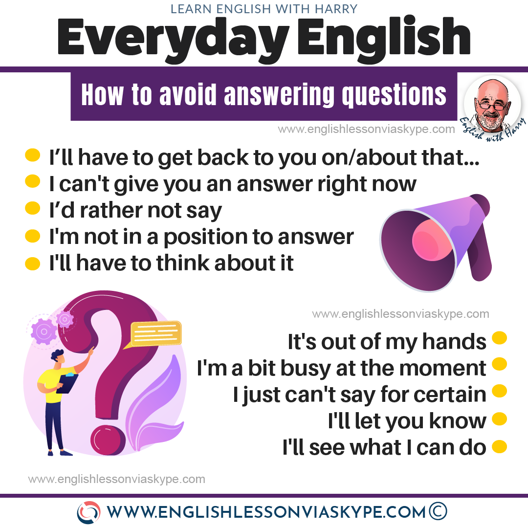 English Phrases To Avoid Answering A Question • Learn English with Harry