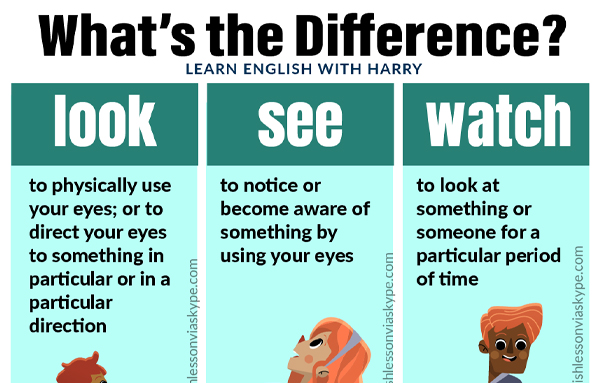 Difference Between Look See And Watch Learn English With Harry