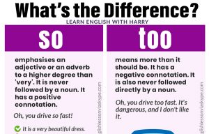 What is the difference between so and too? Advanced English learning. Online English lessons on Zoom. Study advanced English at www.englishlessonviaskype.com