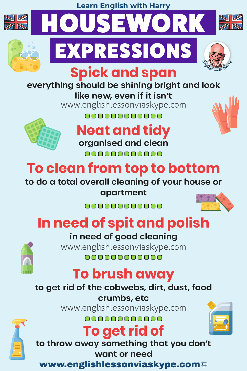 Vocabulary expressions related to housework. Study English advanced level. English lessons on Zoom and Skype www.englishlessonviaskype.com #learnenglish #englishlessons #EnglishTeacher #vocabulary #ingles #อังกฤษ #английский #aprenderingles #english