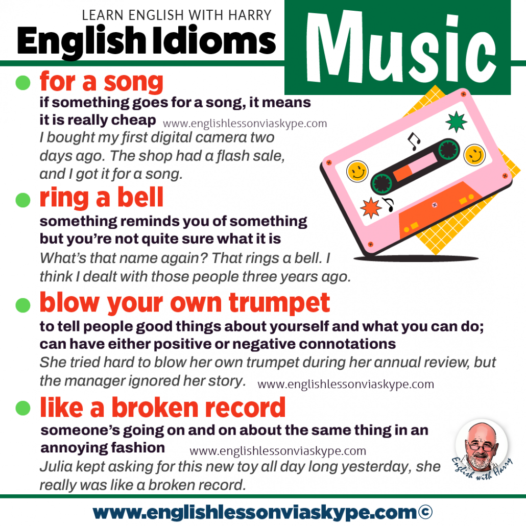 Music idioms in English. Study English advanced level. English lessons on Zoom and Skype www.englishlessonviaskype.com #learnenglish #englishlessons #EnglishTeacher #vocabulary #ingles #อังกฤษ #английский #aprenderingles #english