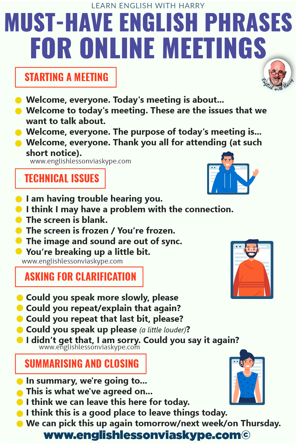 Must-have English phrases for online meetings. Professional English learning. Online English lessons on Zoom at www.englishlessonviaskype.com #learnenglish #englishlessons #EnglishTeacher #vocabulary #ingles #อังกฤษ #английский #aprenderingles #english #cursodeingles #учианглийский #vocabulário #dicasdeingles #learningenglish #ingilizce #englishgrammar #englishvocabulary #ielts #idiomas