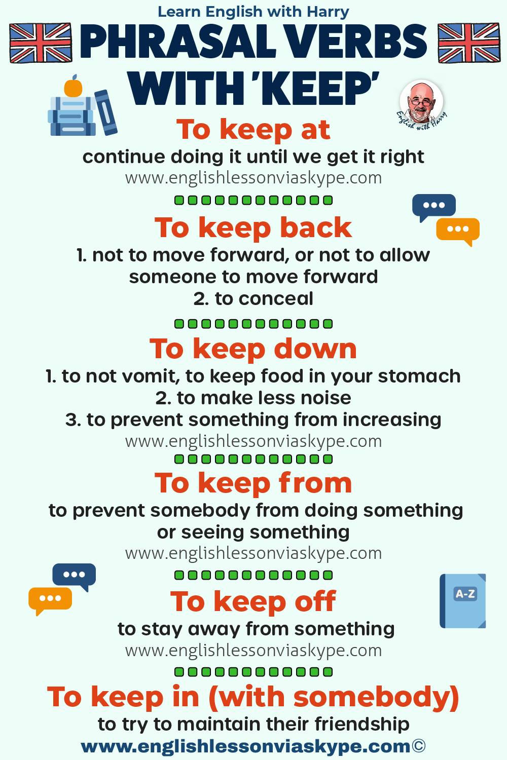 Phrasal verbs with keep. Advanced English learning. Online English lessons on Zoom at www.englishlessonviaskype.com #learnenglish