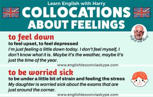 C1 English collocations and emotions. Negative feelings. Expressions for FCE, CAE, IELTS. Online English lessons at www.englishlessonviaskype.com #learnenglish