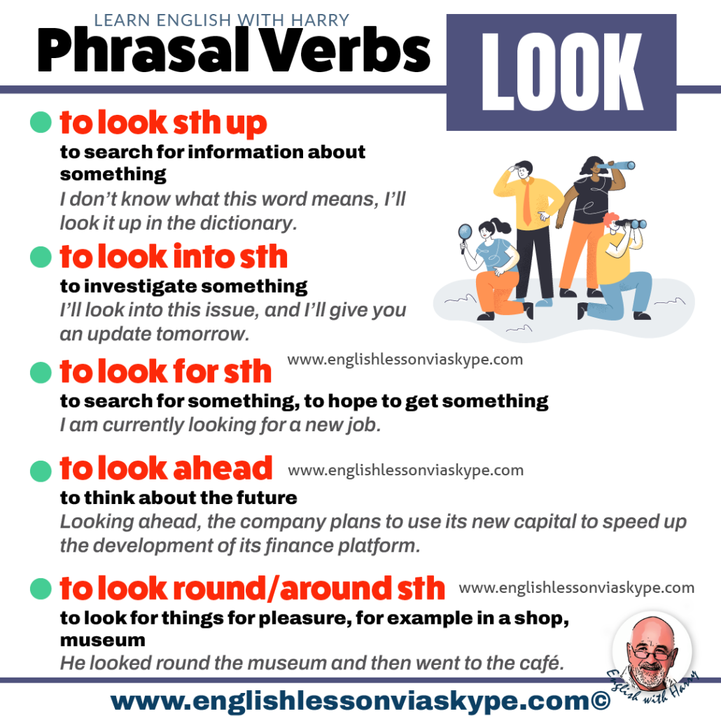 Phrasal verbs with look. Advanced English lessons on Zoom and Skype. Click the links and book your miễn phí trial lesson at englishlessonviaskype.com #learnenglish