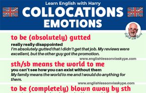 English collocations for emotions. Advanced English lessons on Zoom and Skype. #learnenglish