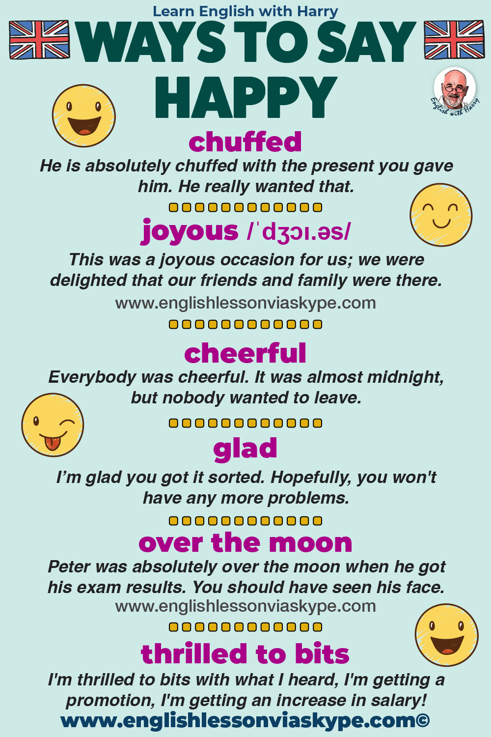 How to say happy in English. Ways to say happy. Advanced English lessons on Zoom and Skype. #learnenglish