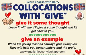 English collocations with give. Advanced English lessons on Zoom and Skype. #learnenglish