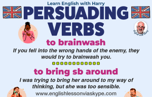 Advanced English verbs for persuading. Advanced English lessons on Zoom and Skype. Improve English speaking and writing skills. #learnenglishnglish