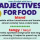Adjectives To Describe Food In English